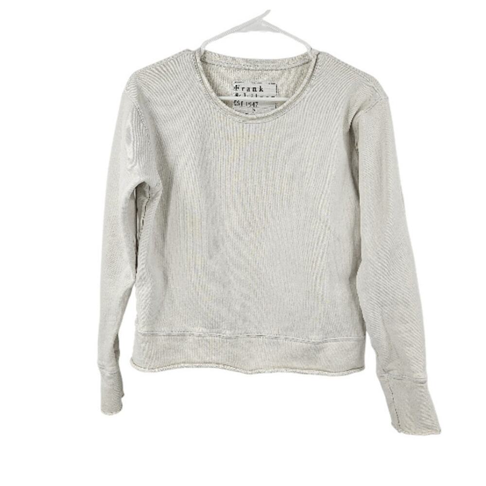 Frank & Eileen Sweater Gray Waffle Knit Pullover Long Sleeve Crew Neck Size S